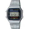 A168W-1 | Vintage Silver and Black Metal Watch | CASIO