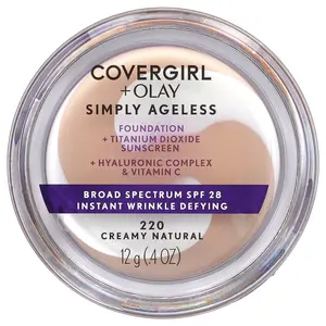 Covergirl Olay Simply Ageless, Foundation, SPF 28, 220 Creamy Natural, 0.4 oz (12 g)