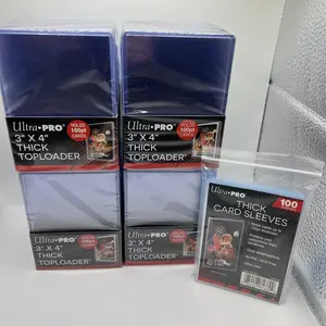 Ultra Pro 3X4 100pt Point Toploaders 4 Packs of 25 and 100 Thick Sleeves