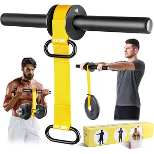 Forearm Strengthener and Wrist Roller, 43.3 in Or 51.2 in Ultra- Nylon Webbing Wrist & Forearm Blaster with Quick Locking Mechanism, Durable Anti-Slip Grip Handles for Forearm Strength