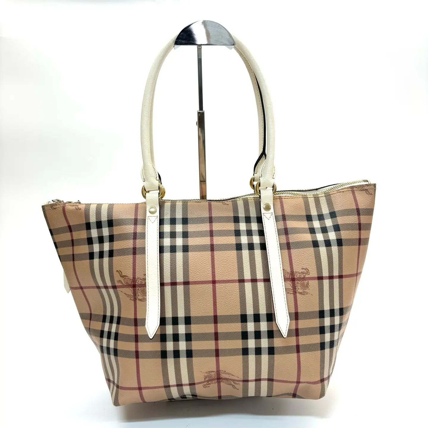 Pre-owned BURBERRY Pre Loved Haymarket Horseferry Check Tote Bag 22cm N23045742