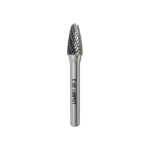 SF-3 Tungsten Carbide Burr Tree Shape Radius End Double Cut Rotary Burr File with 1/4'' Shank, 1pc Tool Accessories