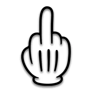 Cartoon Middle Finger Decal