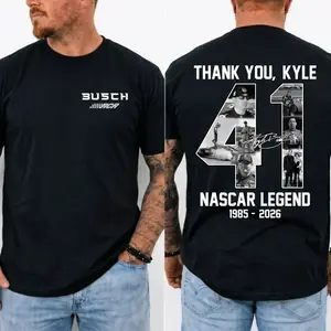 [Made in USA] Thank You Kyle Busch 41 Tribute Shirt, Legend Memorial Tee, RIP Rowdy 1985-2026 Shirt, Vintage Tribute Top, Unisex Men Women casual shirt,Auto Racing Fan Memorial Apparel Unisex Gift, Casual Oversized tee