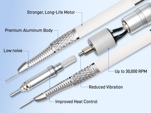 Electric Nail Drill 30000 RPM Brushless Motor, Rechargeable Professional Nail File with Battery & LED Display, Quiet Low-Vibration Nail Drill with 12 Bits for Manicure & Pedicure