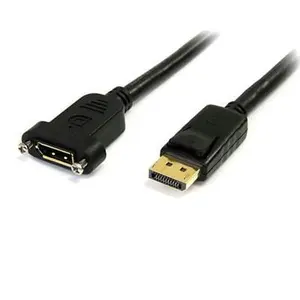StarTech DPPNLFM3PW 3' Panel Mount DisplayPort Cable - DisplayPort Connector for Audio & Video Needs, Accessories for Secure Connection