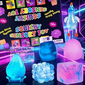 6pcs-Novel Stress Relief Toy Set, Relieves Anxiety, Slowly Rebounds Stress Relief Toys, Fun Interactive Design, Cute Desktop Accessories Suitable for Office Workers, Party Gifts, Holiday Gift Creativity, Perfect Gift Selection, Boxed