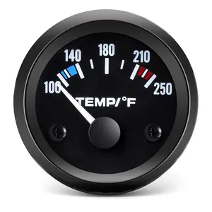 2" 52mm Water Temperature Gauge 100-250℉ with Sensor 12V Digital Temp Meter Kit for Marine Boat Car Truck Automotive Engine Cooling System Black