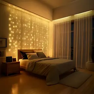 200 LED Fairy String Lights, 3m X 2m USB Powered, Remote Control, 8 Modes, Indoor Outdoor Decor, Valentine's Day, Christmas, Wedding