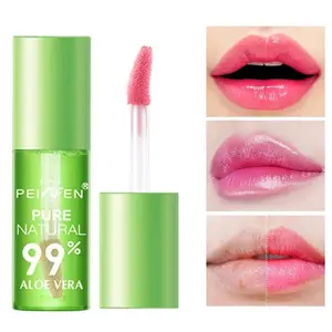 3PCS Moisturizing Natural Aloe Essence Lip Gloss Changable Color Portable Waterproof Long Lasting Nutritious Lips Care Lipstick