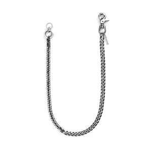 Classic Wallet Chain - Polished Stainless Steel Curb Chain with Split Rings & Link Hardware 31'' Length