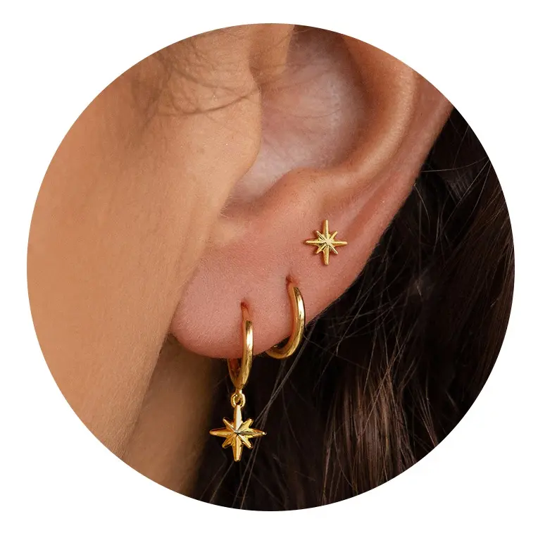 Moodear 3 Pairs Gold Hoop Earrings Set: Dainty Stud Earrings Trendy Small Hypoallergenic Dangle Cartilage Huggie Hoop Earrings for Women Jewelry for Women Gifts