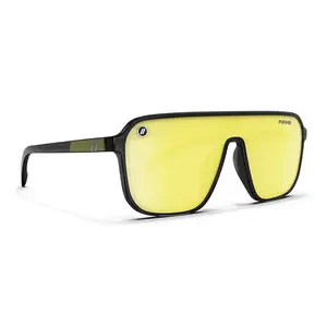 Blenders Meister X2 “Prime 21” Black/Gold Sunglasses – Polarized PureBlend Gold Mirror Lens, 100% UV, Scratch‑Resistant, Gloss Crystal Black + Metallic Gold Frame, Deion Sanders Edition