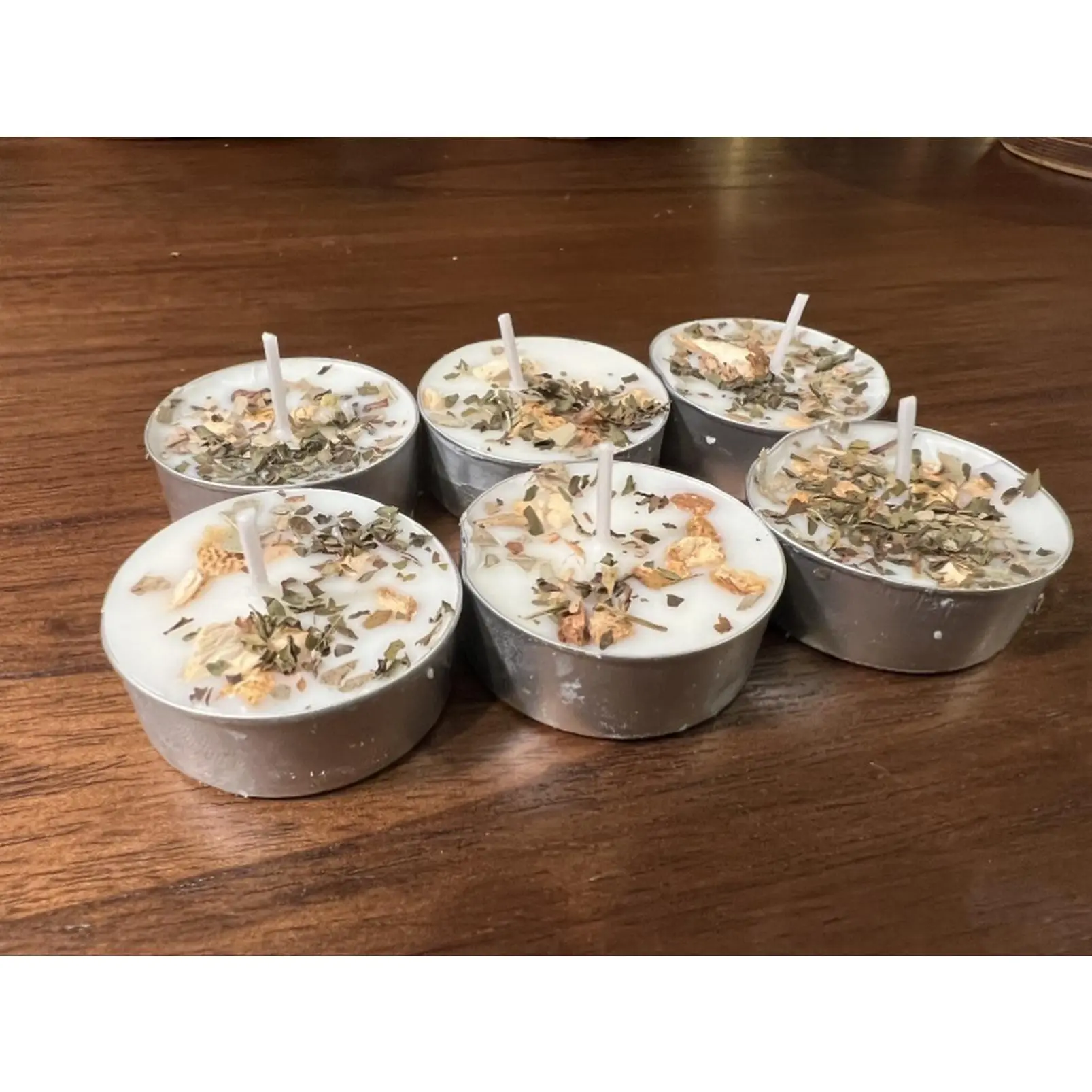6-Pack Tea Light Candles - Lemon, Mint, Eucalyptus Scents - Home Decor Freshener for Room Decor