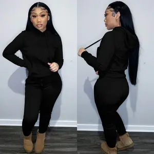 Women's 2-Piece Casual Activewear Set, Athletic Tracksuits, Sporty Long-Sleeve Hoodie Sweatsuit Matching Set