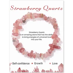 Natural Strawberry Quartz Stone Bracelet, Boho Stone Bracelet, Beaded Bracelet, Handmade Jewelry for Women, Unique Gift Idea, Perfect for Daily Wear & Special Occasions