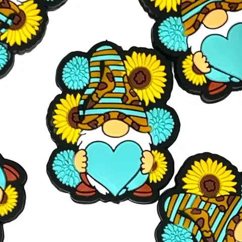 1pc Sunflower Gnome Silicone Focal Beads | Flower Beading & Crafting DIY Beaded Pen