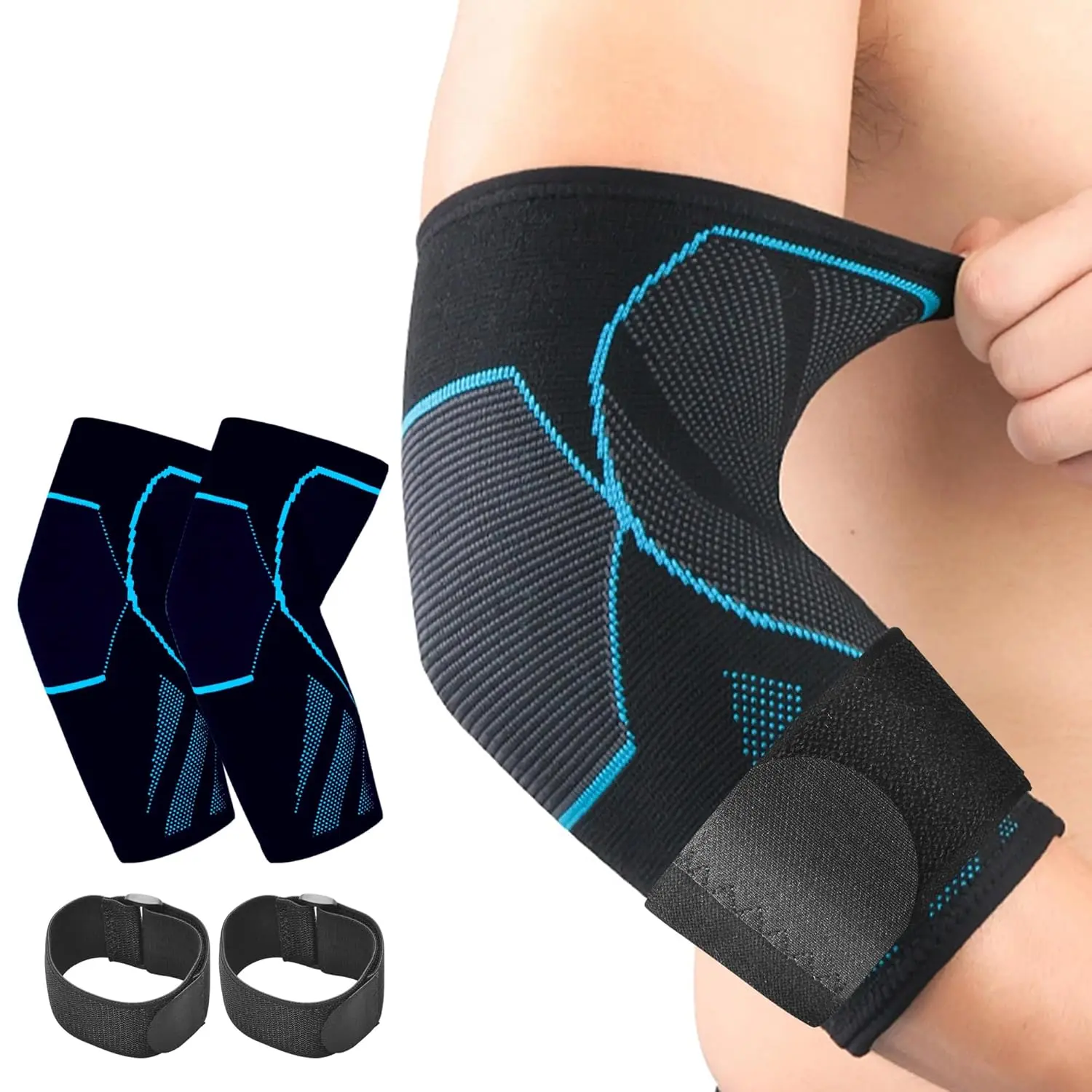 Arm Guards & Elbow Compression Sleeve (1 Pair)，Tennis Elbow Braces for Tendonitis and Tennis Elbow，Arm Supports Sleeves golfer，tennis elbow relief for women & men,elbow sleeve for weightlifting