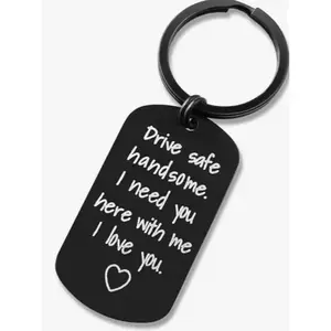 Valentine's Day Gifts for Men - Drive Safe Keychain for Boyfriend - Drive Safe Handsome I Need You Here With Me, Keyrings Valentine's Day Fathers Day Birthday Gifts for Husband Best Friends