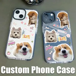 Custom Cute Pets Phone Case for iPhone 16 15 14 13 12 11 Pro Max Plus, Personalized Picture Photo Case-Shockproof Heavy Duty Protective Cover Gift