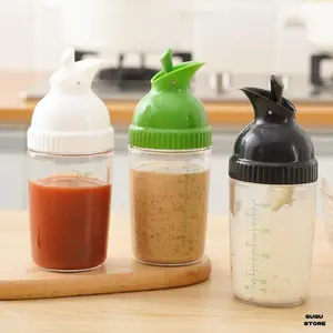 Seasoning Bottle, Homemade Salad Dressing Bottle with Measurement Marks, Leak-Proof Condiment Bottle, Kitchen Gadget