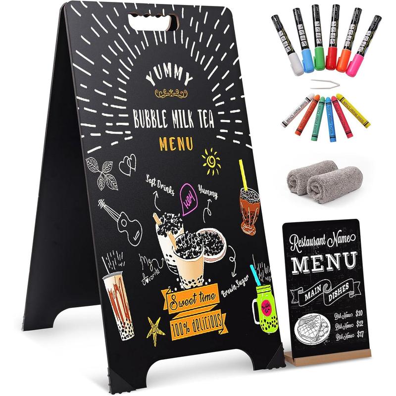 A-Frame Chalkboard Sign 16x32 Double-Sided Sandwich Board with 8x12 ...
