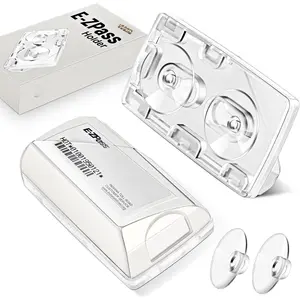 EZ Pass Holder for Windshield, Toll Pass Transponder Holder with 4 Interchangeable  Suction Cups for EZ Pass Mini/iPass(Clear,1 Pack)