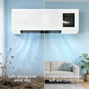 Cool Natural Airflow Multifunctional Personal AirConditioner Fan with 4 Gears Wind Speed Rechargeable Portable Low Noise Smart Digital Screen for Indoor Outdoor Use