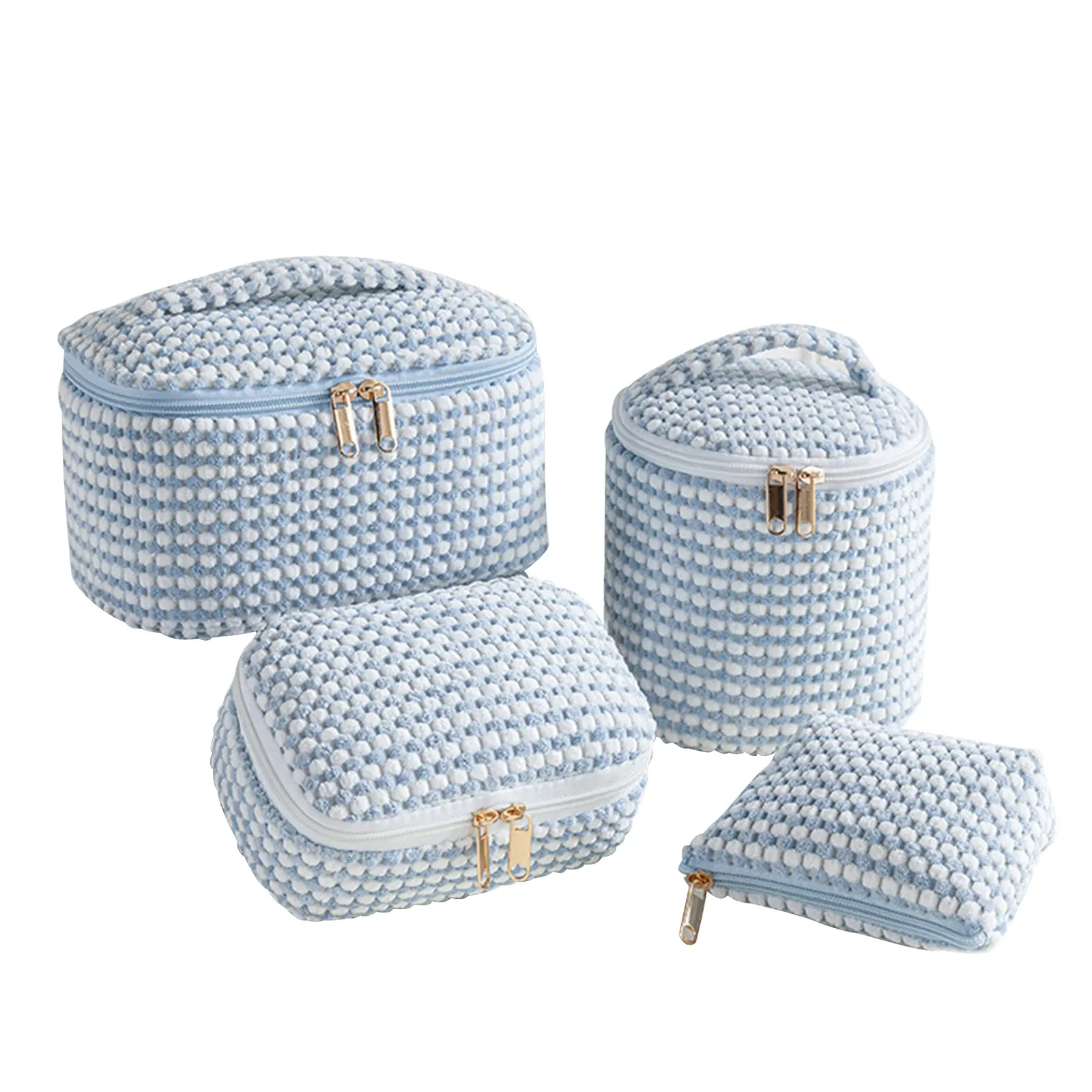 Wudygirl 4-Piece Corduroy Organization Pouch Set - Large-Capacity Home & Travel Storage Bags, Portable Cosmetics Bag, Pocket Stash Gift