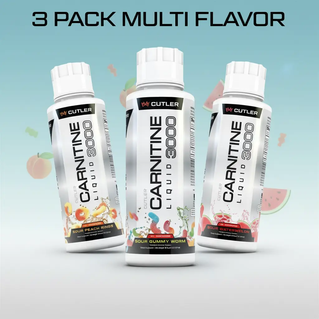 Cutler Nutrition 3 Pack Carnitine Liquid 3000 Mixed Flavors | Fitness Performance Drink | Ready-to-Drink Sport Energy Beverage | US Edition