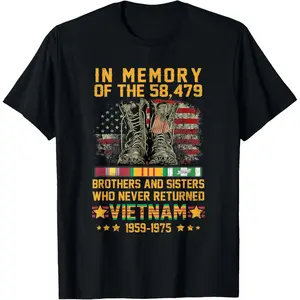[100% Cotton] in Memory of The 58479 Brothers and Sisters Vietnam Veteran T-Shirt