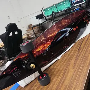 Custom Vinyl Wrapped 10 x 44 inch “GTR in LA” Pintail Longboard