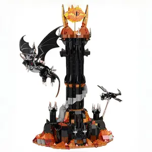 Dark Dragon & Magic Tower Castle Building Blocks Set, Ideal for Boys Girls Adults over 12, Perfect Gift for Movie Fans & Architecture Enthusiasts