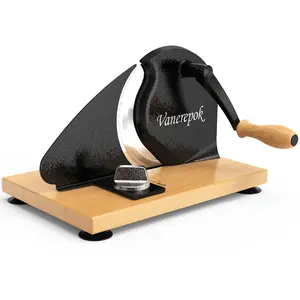 VANEREPOK Manual Bread Slicer for Homemade Bread, Hand Crank Sourdough Bread Slicer, Adjustable Thickness, Evenly Slicing, Easy Cutting for  Soft and Crusty Bread