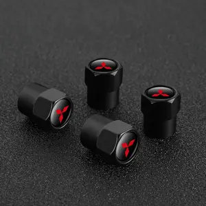 Mitsubishi Car Styling 3D Metal 4pcs Wheel Tire Valve Stem Caps Cover, Accessories for Mitsubishi Ralliart Competition Outlander Asx Airtrek