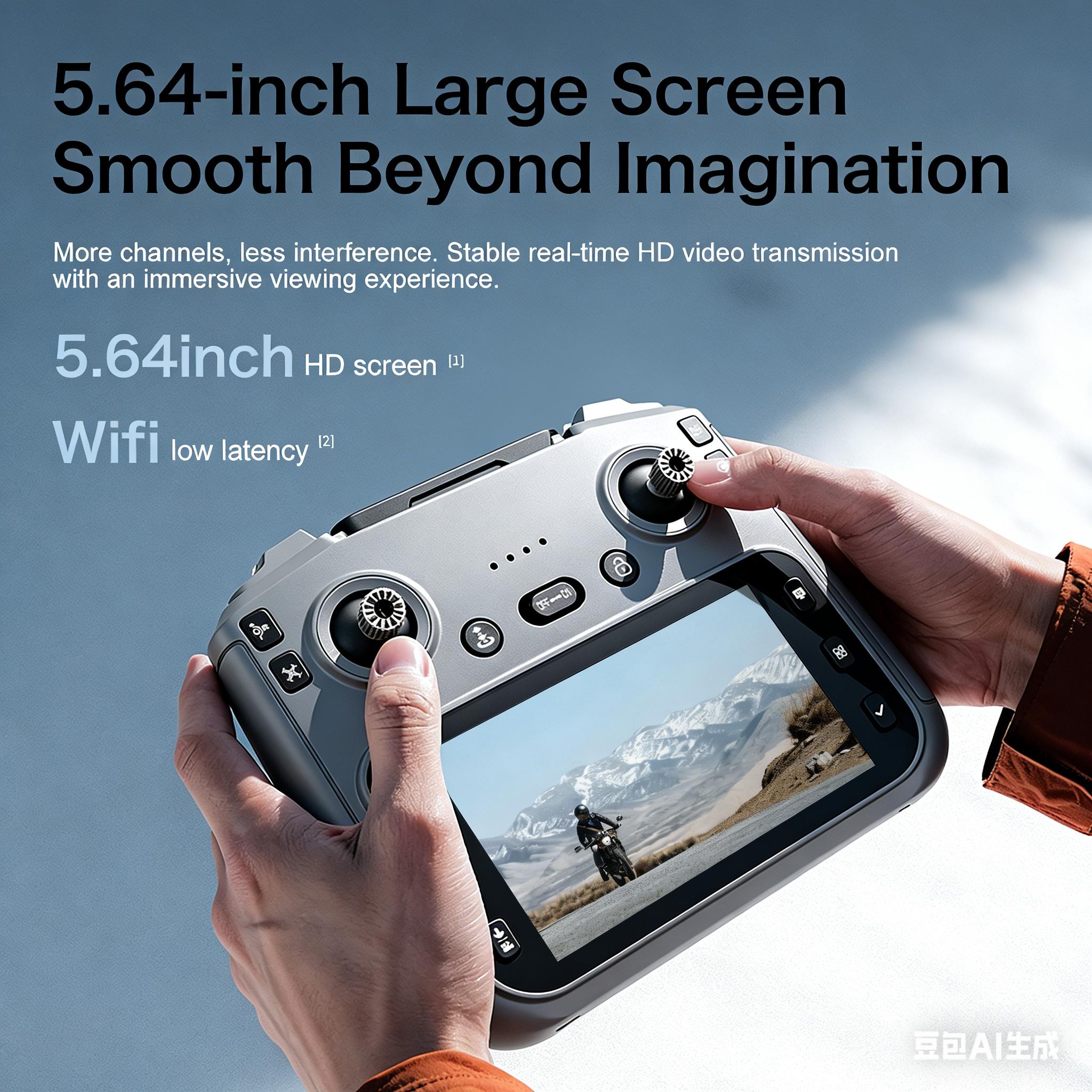 GT50 Dual Battery Drone — 4.3" LCD Remote, HD Aerial, Smart Obstacle Avoidance, Brushless Motor & Optical Flow Hover Quadcopter | Beginner-Friendly & Perfect Kids Gift