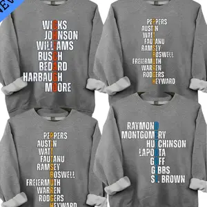 Name Players All Team Football Sweatshirt , Dark Heather Retro 90's Football Fans Gift  9B