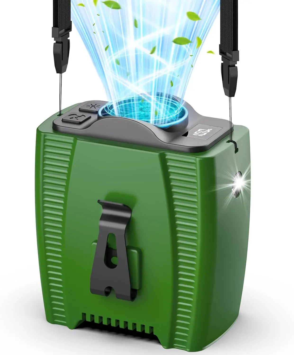 2026 Portable Waist Fan Rechargeable, 12000mAh ,5 Speeds 16000RPM Brushless Motor Strong Airflow, Hands-Free Wearable Cooling Personal Shirt Belt Fan for Outdoor Jobsite, Camping, Travel