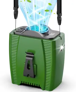 2025 Portable Waist Fan Rechargeable, 12000mAh ,5 Speeds 16000RPM Brushless Motor Strong Airflow, Hands-Free Wearable Cooling Personal Shirt Belt Fan for Outdoor Jobsite, Camping, Travel