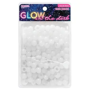 Donna Glow in the Dark Hair Beads 13x11mm with Quick Beader Tool for Braiding, White Pony Beads Bulk DIY Hair Braiding Projects 1PC