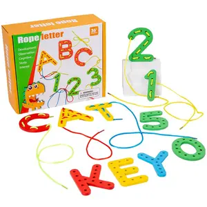 Number & Letter Building Blocks, Number Counting Blocks, 1 Set Colorful Handmade Stringing Toy, Educational Shape Sorter Toy for Kids, Birthday Gift