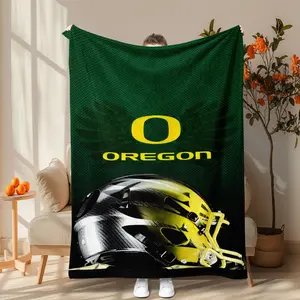 Oregon Pattern Blanket, Flannel Throw Blanket, Soft Comfortable Throw Blanket, Warm Napping Blanket for Home Office Travel Camping, Bedroom Refresh Decor