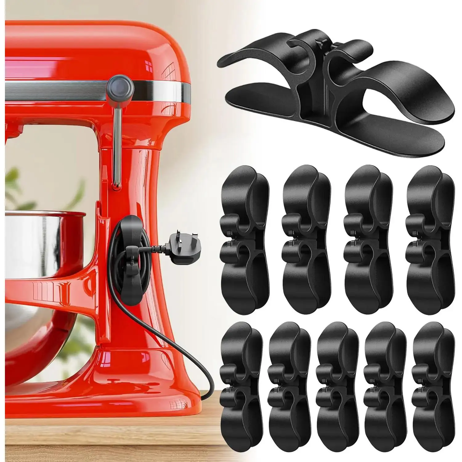 [10-pack] Cord Organizer for Appliances Upgraded Kitchen Cord Keeper with 3M Glue & TPR Silicone for Air Fryer Coffee Maker Blender Pressure Cooker Toaster Home Storage Hook cleaning supplies and tools household essentials household items