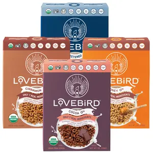 Organic, Real Food Cereal 4 Pack - No Refined Sugar, 2g Fiber, Family Approved | Lovebird Cereal