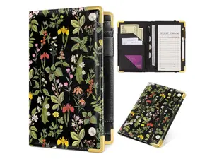 PU Leather Server Book with Zipper Pocket Pen Holder Sleek Organizer for Waitress Waitstaff and Bartender