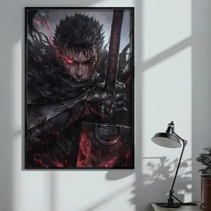 Guts Berserk Anime Art Print Poster, Berserk Guts Graphic Anime Posters (NO FRAME)