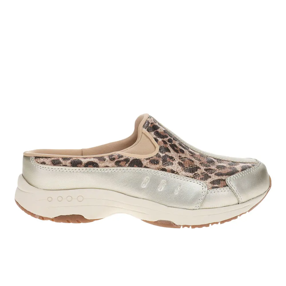 Easy Spirit Womens Traveltime Sequin Slip On Clogs Casual - Gold