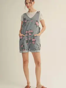 Jodifl Denim Floral Romper