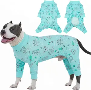 Kuoser Dog Pajamas, Dog Onesie for Surgery Recovery, Recovery Suit for Dogs Female Male, Soft Breathable Puppy Pajamas Doggie Shedding Suit & Outfit, Pet Clothes for Small Medium Large Dogs, Pink ,Blue