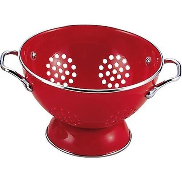 212 MAIN Calypso Basics 1.5qt Red Stainless Steel Colander, Kitchen Utensil for Food Straining & Strain Fruit, Table Display Kitchen Gadget
